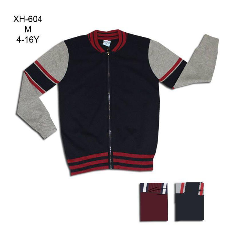 Picture of XH604 BOYS WINTER COTTON  ZIP UP CARDIGAN